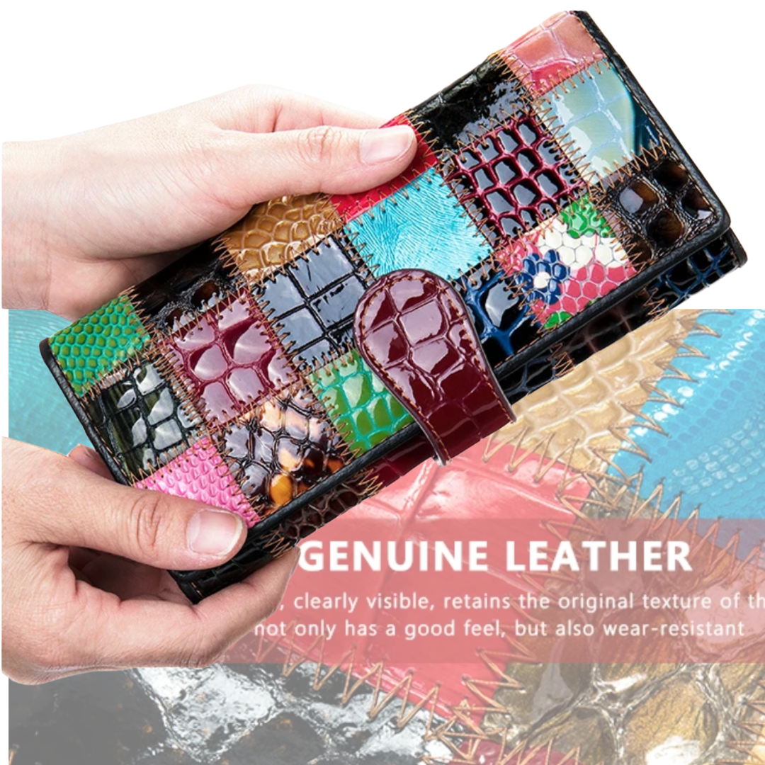 PORTAFOGLIO VERA PELLE - MULTICOLORE