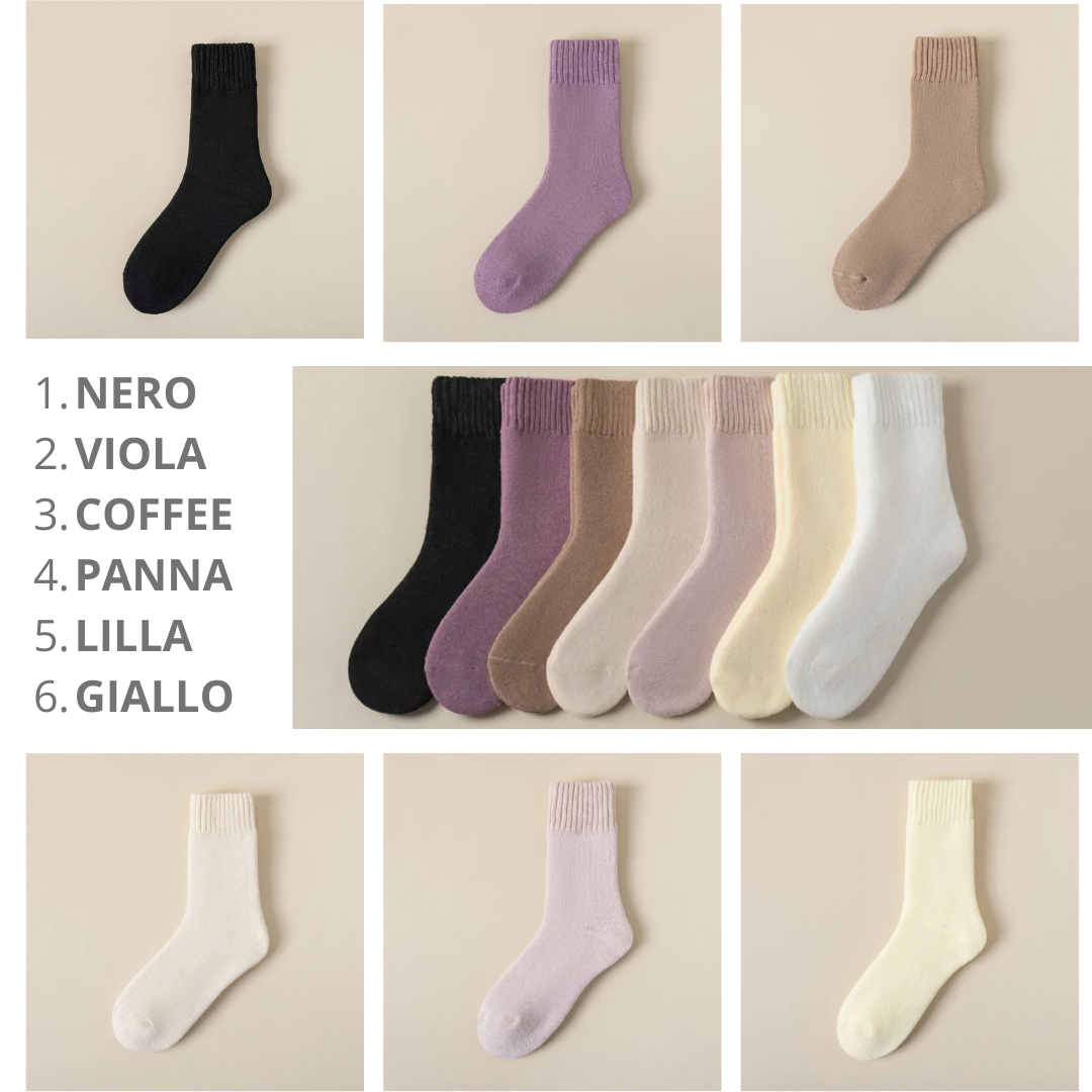 CALZE in LANA - INTERNO PELUCHE SUPER CALDE 2pz/6pz - Tg.35-40