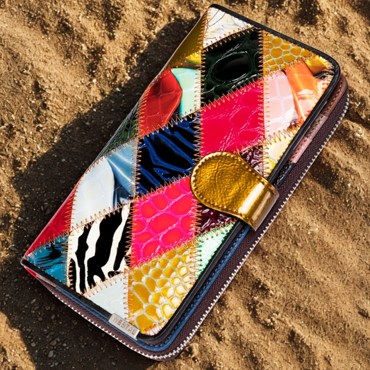 PORTAFOGLIO VERA PELLE - MULTICOLORE