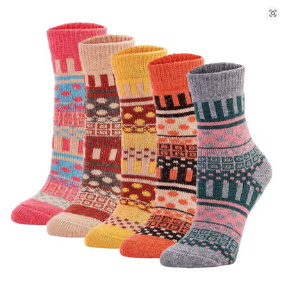 CALZE COLORATE STILE NORDICO-ETNICO - UOMO TG.40/45 5pz