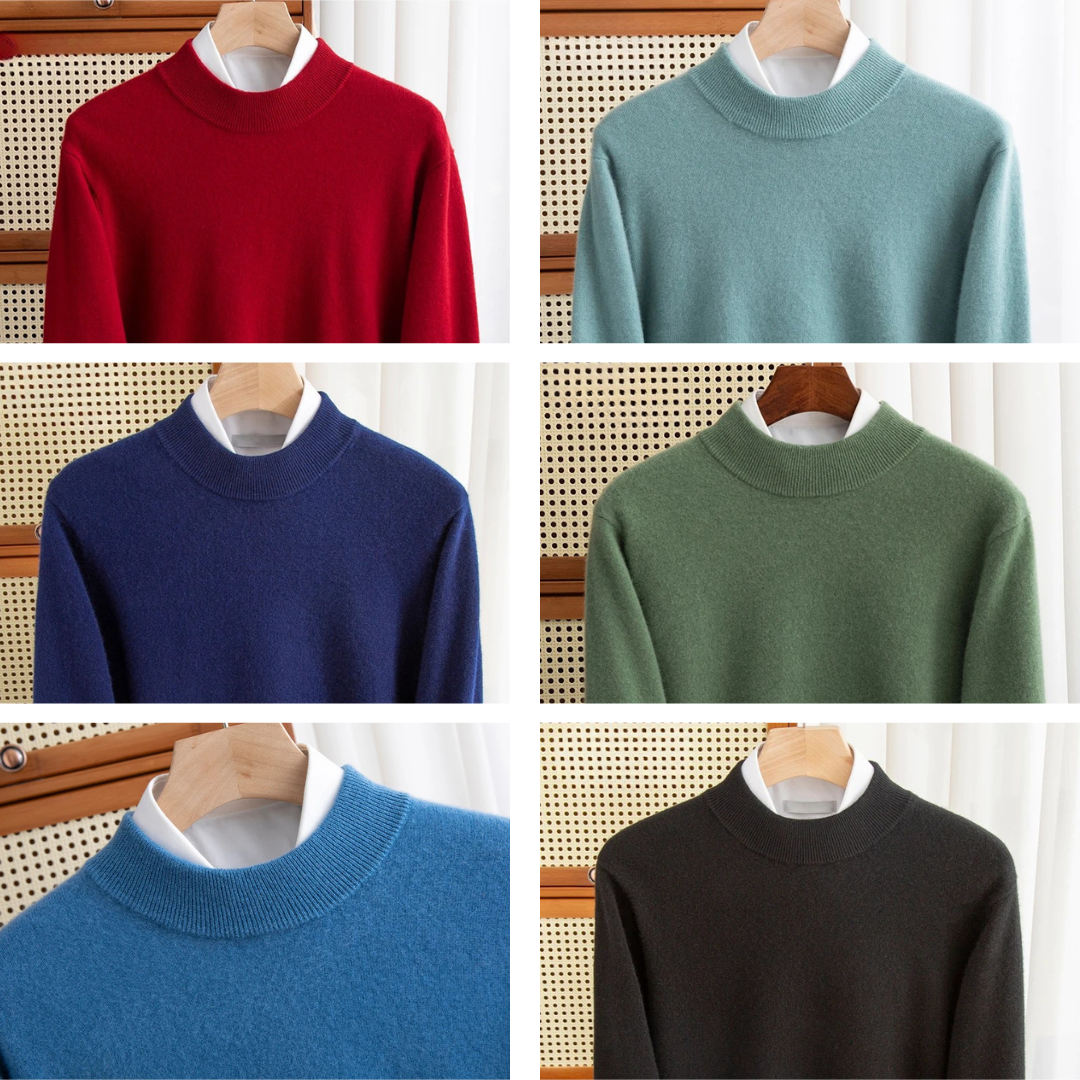 MAGLIONE COLLO LUPETTO 100% LANA MERINO - HIGH QUALITY