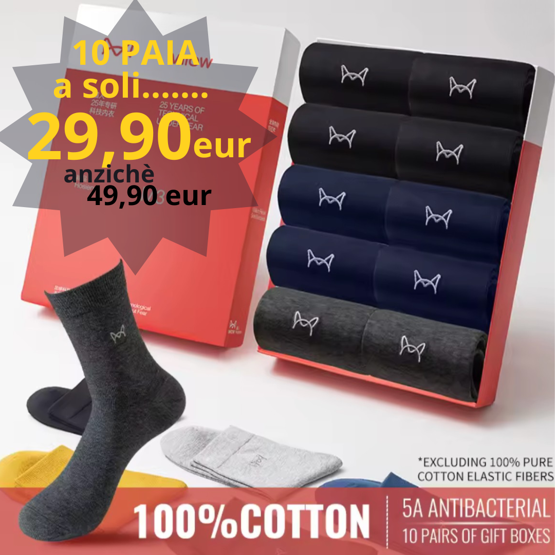 CALZINI BOX 10pz | 100% COTONE QUALITA' PREMIUM