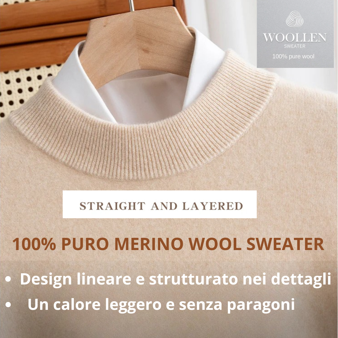MAGLIONE MEZZO COLLO  100% LANA MERINO - REGULAR FIT