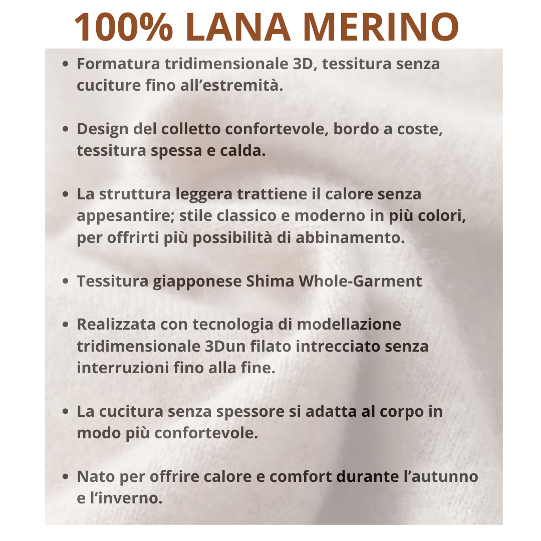 MAGLIONE MEZZO COLLO  100% LANA MERINO - REGULAR FIT