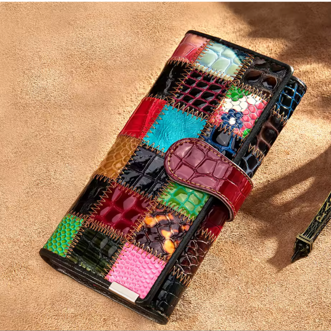 PORTAFOGLIO VERA PELLE - MULTICOLORE