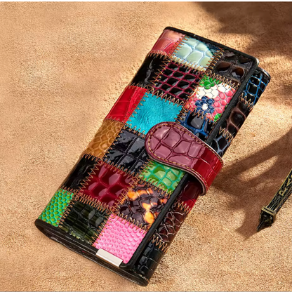 PORTAFOGLIO VERA PELLE - MULTICOLORE