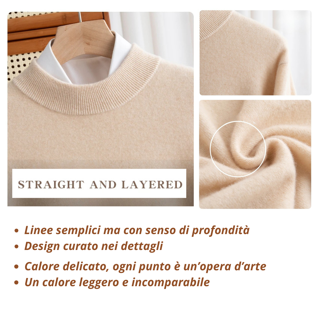 MAGLIONE COLLO LUPETTO 100% LANA MERINO - HIGH QUALITY