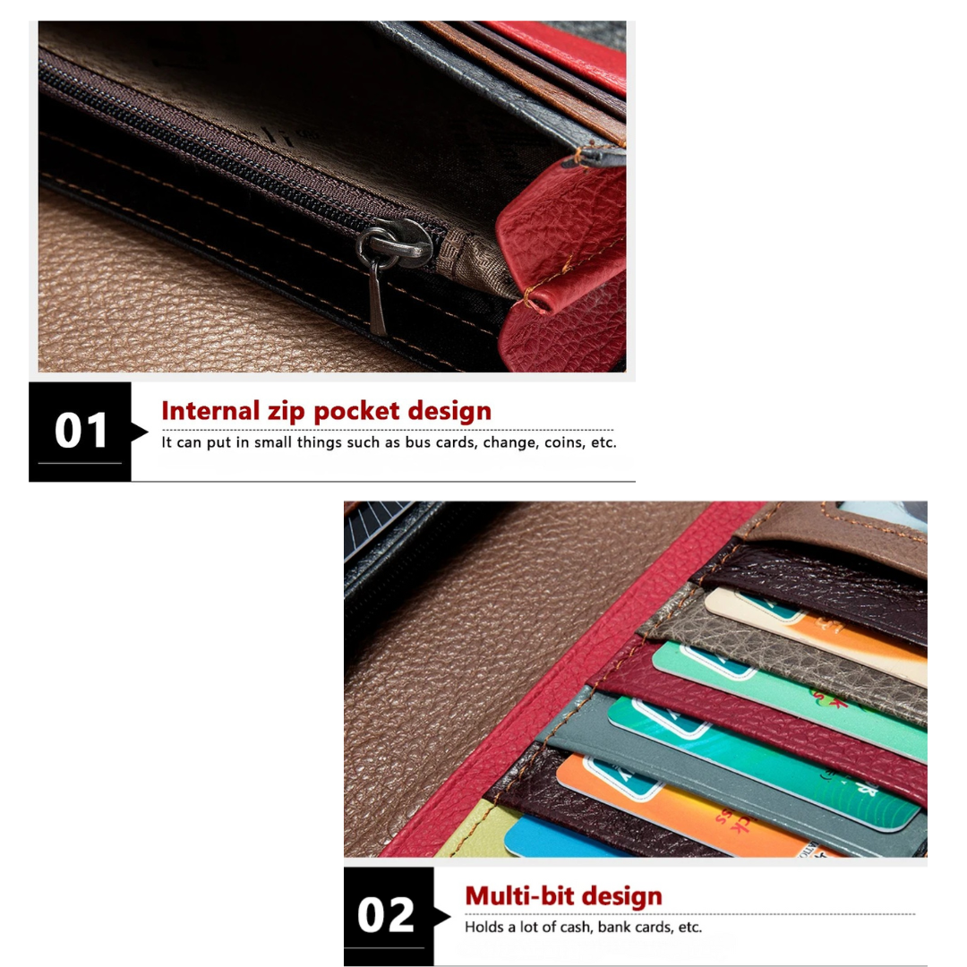 PORTAFOGLIO VERA PELLE - MULTICOLORE