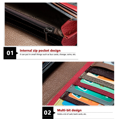 PORTAFOGLIO VERA PELLE - MULTICOLORE