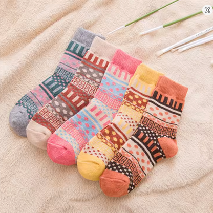 CALZE COLORATE STILE NORDICO-ETNICO - UOMO TG.40/45 5pz