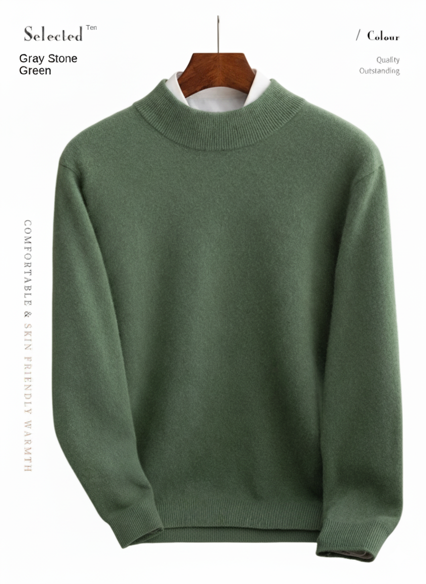 MAGLIONE COLLO LUPETTO 100% LANA MERINO - HIGH QUALITY