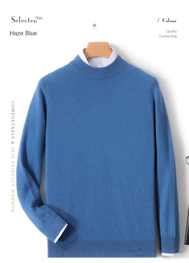 MAGLIONE COLLO LUPETTO 100% LANA MERINO - HIGH QUALITY