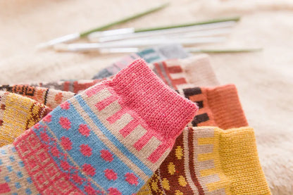 CALZE COLORATE STILE NORDICO-ETNICO - UOMO TG.40/45 5pz