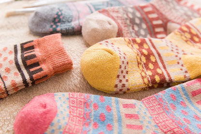 CALZE COLORATE STILE NORDICO-ETNICO - UOMO TG.40/45 5pz