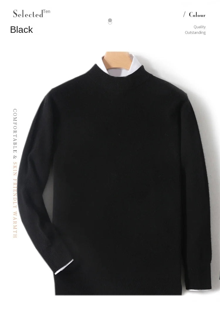 MAGLIONE COLLO LUPETTO 100% LANA MERINO - HIGH QUALITY