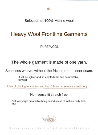 MAGLIONE COLLO LUPETTO 100% LANA MERINO - HIGH QUALITY