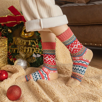 CALZE COLORATE STILE NORDICO-ETNICO - DONNA TG.36/40 5pz