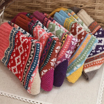 CALZE COLORATE STILE NORDICO-ETNICO - DONNA TG.36/40 5pz