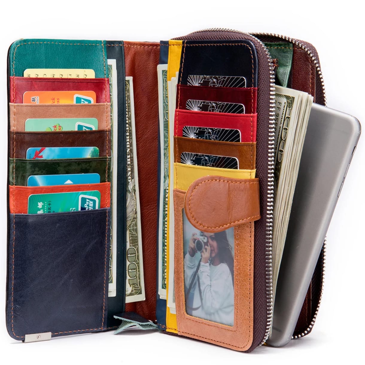 PORTAFOGLIO VERA PELLE - MULTICOLORE