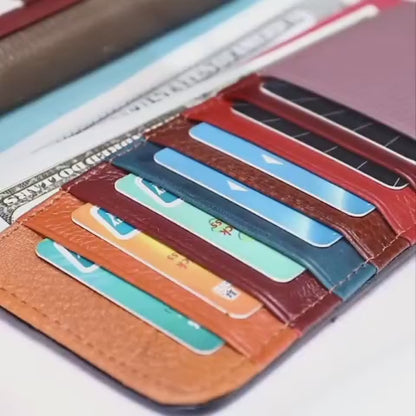 PORTAFOGLIO VERA PELLE - MULTICOLORE